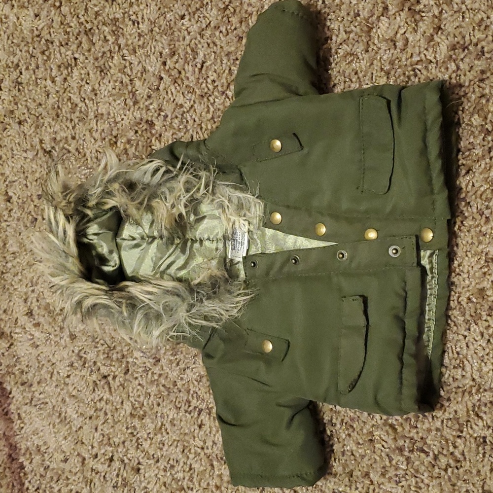 Build a bear Olive green Fur winter coat